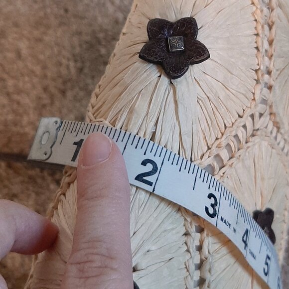 Brighton Woven Raffia & Brown Leather Tote (Flawed) - Picture 15 of 16